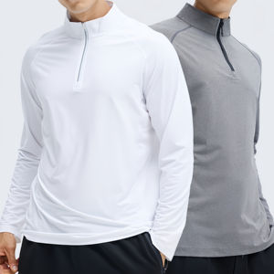 Venta al por mayor de alta calidad sudaderas con capucha de los hombres Running Gym Sports Stretch T-Shirt New Men's Sports Tops Sudadera de punto transpirable - Product Image 2
