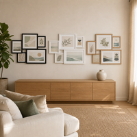 Cadre photo mural en MDF, vente en gros, best-seller, collage personnalisé pour la maison, tailles variées 5x5" 5x7" 5x12", cadre en bois, lot de 6 pièces