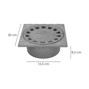 Sifone di scarico in PVC 20x20 cm. Uscita 0/ 90 / 110 mm. - Product Image 2