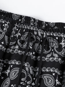 Pantalones cortos de estilo Bandana para hombres y mujeres, Bermudas de gran tamaño personalizadas para hombres, ropa de calle, pantalones cortos de algodón vaqueros con bordado desgastado - Product Image 5
