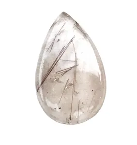 Natural Cooper Rutile Pear Shape Smooth Cabochons Loose Gemstone Jewelry Making Stone Collection Style Cut