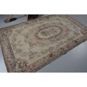 Classique Beige Marron Vintage Tapis Turc 5.3X8.8 ft Patchwork Laine Faux Lapin Fourrure Latex Couloir Rectangulaire pour Chevet - Product Image 2
