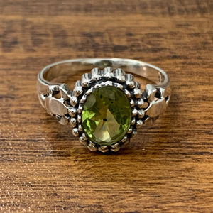925 Sterling Silver <b>Peridot</b> <b>Ring</b> for Women Oval Green Gemstone Handmade Jewelry Wholesale - Product Image 1