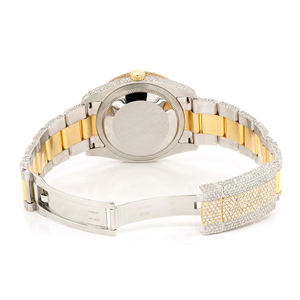 Montre-bracelet haut de gamme en acier inoxydable, hip-hop, mouvement à quartz, sertie de moissanite - Product Image 4