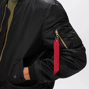 Veste bomber pour homme en nylon noir jet d'hiver, imperméable, coupe-vent, col montant, écologique, prix de gros raisonnables - Product Image 4