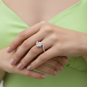 Anillo de Oro de 14K y Diamantes Naturales de Diseño Curvo para Mujer, 0.40CTW - Elegante y Lujoso - Product Image 5