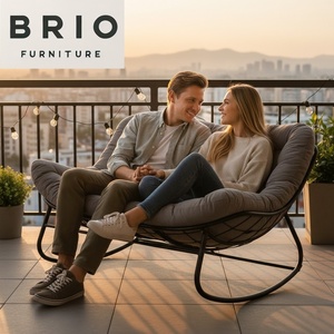 Chaise à <span class=keywords><strong>bascule</strong></span> double large pour 2 personnes, vente chaude d'usine, chaise à <span class=keywords><strong>bascule</strong></span> de patio avec coussin épais, chaise longue confortable et robuste - Product Image 4