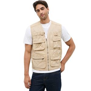 เสื้อแจ็คเก็ตแฟชั่นแบบมีหลายกระเป๋าสำหรับผู้ชายรุ่นใหม่ คุณภาพสูง เสื้อกั๊กสำหรับฤดูหนาว เสื้อแจ็คเก็ตแขนกุดลำลองสำหรับผู้ชาย - Product Image 1