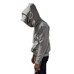 2024 nuevos productos hombres Sudadera con capucha Streetwear Sudadera con capucha Puff estampado personalizado 400Gsm algodón Zip Up Hoodie - Product Image 5