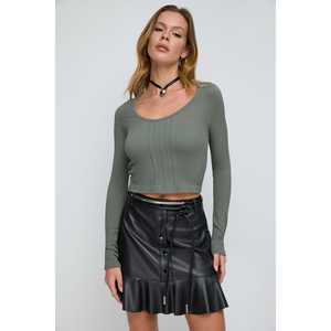 Top Casual sin Costuras de Manga Larga con Logotipo Frontal y Corte Corto - Product Image 2