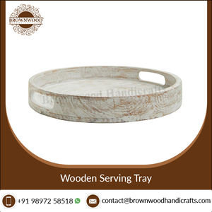 Plateaux en bois de forme ronde Bois de manguier naturel Conception personnalisée pour Restaurant et Hôtel Fourniture Cuisine Table à manger Plateau décoratif - Product Image 2