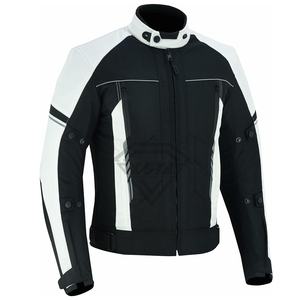 Chaquetas de Motociclista para Hombre en Blanco y Negro, Chaqueta de Motociclista de Carreras Cardura, Chaqueta Textil para Motocicleta y Automovilismo - Product Image 2