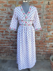 ชุดเดรสผ้าฝ้ายอินเดียแบบ100% ชุดราตรียาวพร้อมปักสำหรับตกแต่ง - Product Image 5