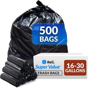 Reli. Sacs poubelle de 16 à 25 gallons |   500 sacs |   Noir |   Maison, Cuisine |   Fort |   Déchets - Product Image 4