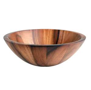 Tazón de madera de diseño moderno para servir, tamaño mediano, ecológico, desechable, hecho a mano, pegatina con mango para vajilla decorativa, uso vendido - Product Image 2