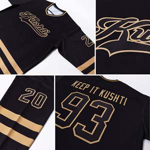 Premium Black Ice Hockey Jersey Men's V Neck Long Sleeve Custom Team Name Number Logo 100% Polyester <b>Athletic</b> Uniform Supplier - Product Image 2
