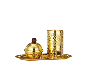 Soporte de incienso moderno con acabado dorado de lujo para Ramadán Oriente Medio hogar Mesa decorativa soporte de incienso Bakhoor - Product Image 1