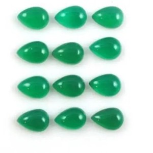 4mm 6mm piedras de ónix verde Natural pera Lisa venta al por mayor cabujones sueltos para la fabricación de joyas collar pendiente anillo colgante en línea - Product Image 1