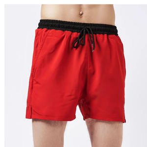 Shorts d'été décontractés à taille élastique avec cordon de serrage, logo frontal, coupe droite, respirants, séchage rapide, avec poches, pour l'entraînement - Product Image 1