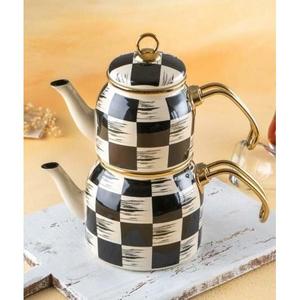 Acar 5758 Qualita King Mini Set teiera a scacchi smaltata - Product Image 1