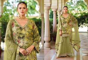 Nueva Colección Salwar Kameez Multicolor con Bordado Chinon Real, de Secado Rápido, Talla Única, Cosido, para Mujeres Adultas, Listo para Usar, Estilo Casual - Product Image 4