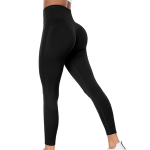 Meilleur prix du fournisseur direct de l'usine Collants de yoga taille haute avec logo personnalisé Legging sans couture pour femmes pour la salle de sport respirant décontracté - Product Image 5