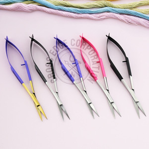 Premium Spring Scissor Precision <b>Micro</b> Scissors Straight Eyebrow Trimming <b>Extension</b> Scissors Spring Handle for Facial Hair Nost - Product Image 1