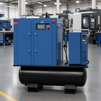 Compresseur CNC à vis rotatif refroidi par air AULISS tout-en-un 11KW/15KW/22KW 125psi 8/10/12bar, prix d'usine en gros