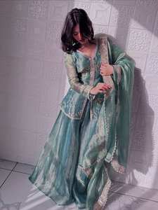 Heavy Fandy <b>Viscose</b> Ethnic Salwar Kameez <b>Fabric</b> with Heavy Embroidery Sequins Work Quick Dry - Product Image 3