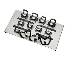 Juego de 12 piezas de abrazadera de presa de goma endodóntica dental Endo con instrumentos quirúrgicos de bandeja negra - Product Image 5