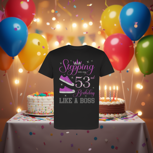 Camiseta de manga larga para mi 53.º cumpleaños, estilo Stepping Into My 53rd Birthday Like A Boss - Product Image 3