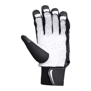 Guantes de cricket de cuero PU blancos de tamaño mediano de alta calidad Guantes de bateo de precio razonable con patrón liso para India - Product Image 3
