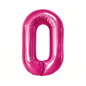 Palloncini Numero Fucsia 100cm Numero 0, Confezione da 12 Pezzi - Product Image 2