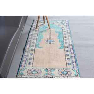 Alfombra de 2.4x4.7 pies, Alfombra Turca Vintage, Alfombra de Lana Azul - Product Image 2