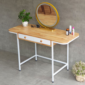 Modern <b>Lighted</b> Makeup <b>Vanity</b> with Rubber Wood Top & Iron Legs-BTD68064 - Product Image 2