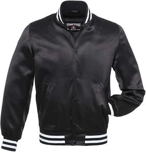 ODM OEM Service Men's Standard <b>Weight</b> Satin Oversized Bomber Jacket Custom Embroidery Street Style <b>Stand</b> Collar Quick Dry - Product Image 5