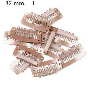 Ensemble de 10 extensions de cheveux à clipser en forme de U noires à 6 dents, 32 mm, outils de coiffage avec outil de fixation de chapeau en 4 couleurs - Product Image 4