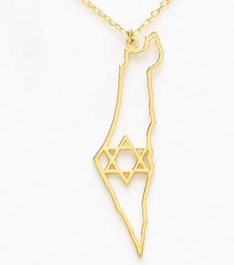 Collar con contorno de la estrella de David del <span class=keywords><strong>mapa</strong></span> de <span class=keywords><strong>Israel</strong></span> de acero inoxidable 316L Collar fabricado en fábrica de joyería judía de Venta caliente - Product Image 4