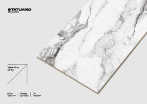 Statuario Blanco 600x1200mm Porcelana Europea Premium Acabado en mármol brillante Acentos vitrificados para villas de pared de piso interior - Product Image 6