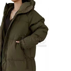 Meilleurs matériaux Meilleurs produits Veste longue rembourrée en coton pour femmes Veste rembourrée de nouveau style d'hiver à vendre - Product Image 3