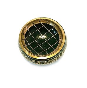 Quemador de incienso de diseño en forma de mini de latón macizo con tapón de cilantro Acabado dorado Estilo indio moderno - Product Image 2