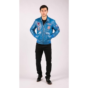 Veste en cuir d'agneau moderne pour homme, veste de motard en cuir véritable souple, vêtement d'extérieur décontracté et tendance pour l'hiver - Product Image 6