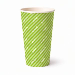 Gobelets en carton compostables à paroi simple avec logo personnalisé 450cc - Gobelets à bière biodégradables imperméables - Product Image 1