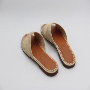 Vente en gros de pantoufles et sandales marocaines faites à la main en raphia, chaussures tissées écologiques pour femmes et hommes, commande en gros, fournisseur direct - Product Image 2