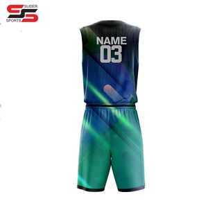 Conjunto de Uniformes de Baloncesto, Uniformes de Baloncesto Sublimados, Jerseys, Pantalones Cortos Bordados, Aparejos de Sarga, Uniforme de Baloncesto - Product Image 6