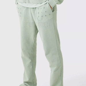 2025 surdimensionné manches longues hommes en détresse survêtement vêtements de sport hommes survêtement coton fait hommes en détresse survêtement - Product Image 5