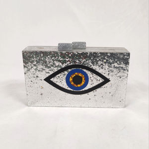 Sac à main en résine pour femme, dernier design tendance, pochette élégante, imperméable, avec diamants, doublure en soie, pour soirée, mariage - Product Image 1