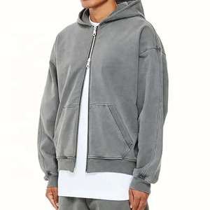 Streetwear Acid Wash Sweat à capuche pour homme Poids lourd Surdimensionné Vintage Sweat à capuche zippé Haute qualité Acid Wash Zipper Hoodies 2025 - Product Image 4