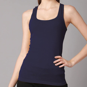 Dernière vente en gros personnalisé Slim Fit débardeurs pour femmes décontracté sans manches été grande taille hauts 2025 col profond bleu couleur - Product Image 1
