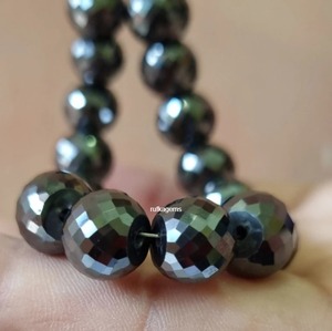 Cuentas facetadas de moissanita negra de 10 MM, corte AAA, fabricación de 5 pulgadas para colgantes y joyas - Product Image 1